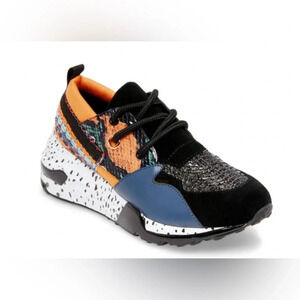 Steve Madden Cliff Orange Multi-Snake Sneaker, with Snakeskin Collage, S…